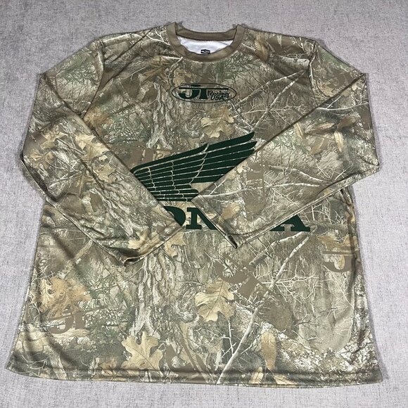 Honda JT Racing Long Sleeve Shirt Men Size XL Jersey Oak Camo Green/Tan NEW - Picture 3 of 9